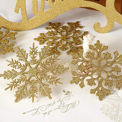 10τμχ Snowflake Christmas Tree Glitter Snowflakes 10cm Κρεμαστό χριστουγεννιάτικο δέντρο Διακόσμηση βιτρίνας σπιτιού χριστουγεννιάτικη διακόσμηση