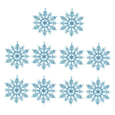 10τμχ Snowflake Christmas Tree Glitter Snowflakes 10cm Κρεμαστό χριστουγεννιάτικο δέντρο Διακόσμηση βιτρίνας σπιτιού χριστουγεννιάτικη διακόσμηση