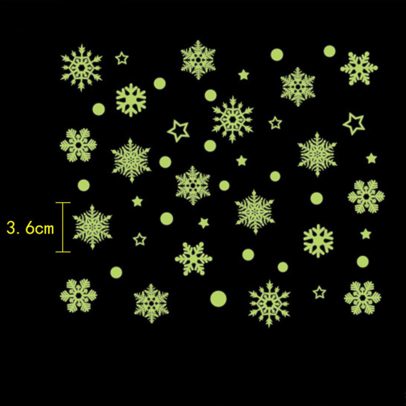 1 tk uusaasta häid jõule 21*24,5 cm kaunistused kodu jaoks helendava lumehelbe taustaga eemaldatav dekoratiivne kleebis