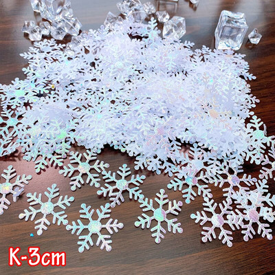 200/300Pcs Χριστουγεννιάτικη νιφάδα χιονιού Απλικέ Χριστουγεννιάτικη διακόσμηση γάμου χειροτεχνία DIY Στολίδια Διακόσμηση κήπου σπιτιού Χριστουγεννιάτικη διακόσμηση δέντρων