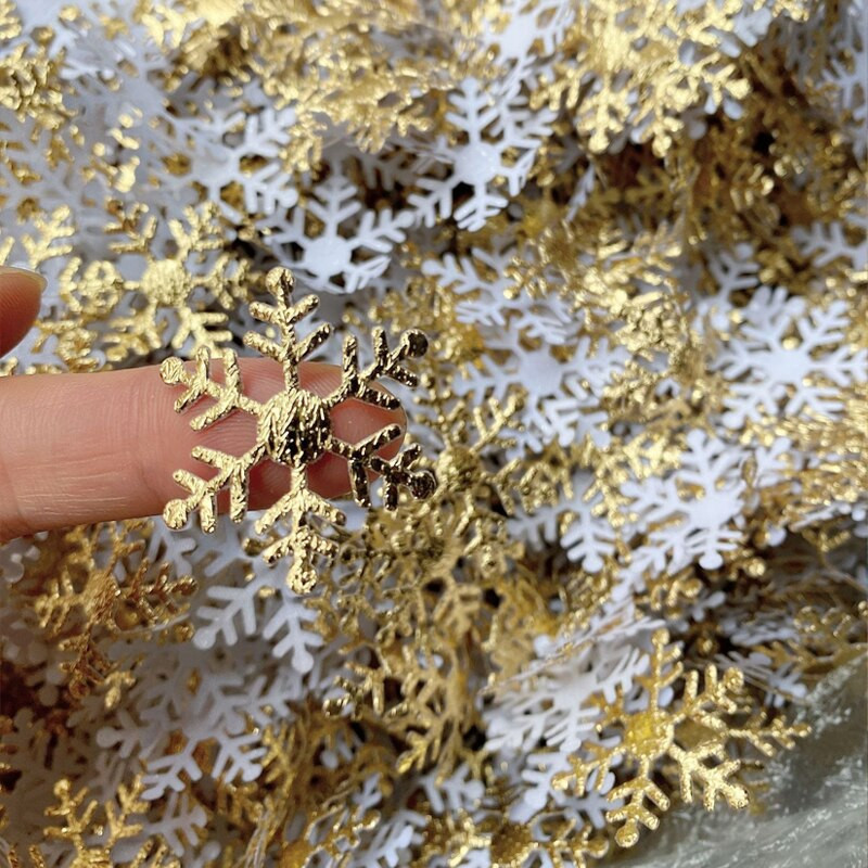 200/300Pcs Χριστουγεννιάτικη νιφάδα χιονιού Απλικέ Χριστουγεννιάτικη διακόσμηση γάμου χειροτεχνία DIY Στολίδια Διακόσμηση κήπου σπιτιού Χριστουγεννιάτικη διακόσμηση δέντρων