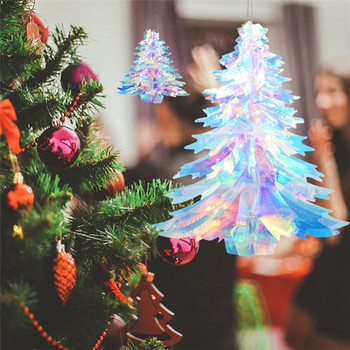 Неонов филм 3D гирлянди от дърво със снежинки Коледна украса за дома Frozen Party Decor Navidad Орнаменти Фалшив сняг Зимен декор