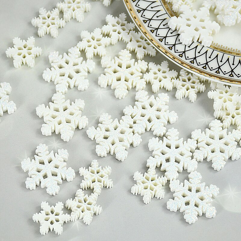 20 tk valged sädelevad lumehelbed jõuluehted jõulupuu ripats uusaastapidu kodulaud DIY scrapbooking kaunistus käsitöö