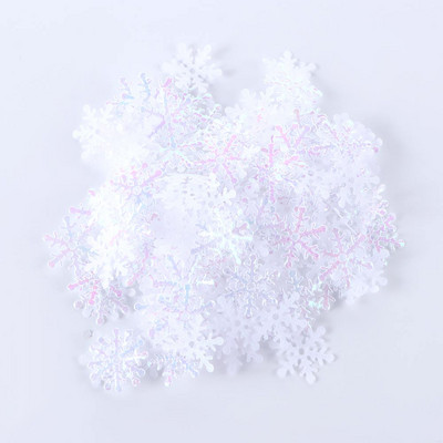 100 buc/pungă Fulgi de zăpadă colorați de Crăciun Artizanat Ornamente artificiale pentru brad de Crăciun Decorații pentru petrecere acasă, nuntă