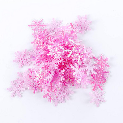 100 buc/pungă Fulgi de zăpadă colorați de Crăciun Artizanat Ornamente artificiale pentru brad de Crăciun Decorații pentru petrecere acasă, nuntă