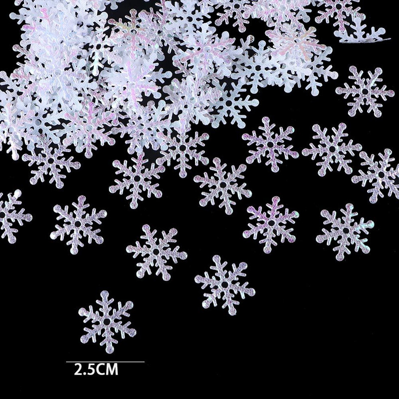 100 buc/pungă Fulgi de zăpadă colorați de Crăciun Artizanat Ornamente artificiale pentru brad de Crăciun Decorații pentru petrecere acasă, nuntă