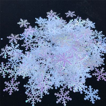 200/300Pcs Χριστουγεννιάτικο Στολίδι Snowflake Home Χριστουγεννιάτικο πάρτι Διακόσμηση Χρώμα Glitter Χειροποίητη χειροτεχνία διακόσμηση
