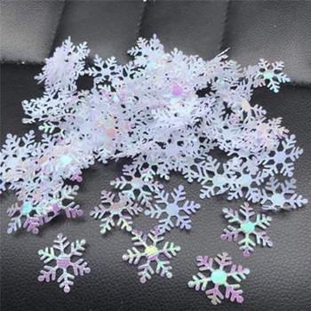 200/300Pcs Χριστουγεννιάτικο Στολίδι Snowflake Home Χριστουγεννιάτικο πάρτι Διακόσμηση Χρώμα Glitter Χειροποίητη χειροτεχνία διακόσμηση