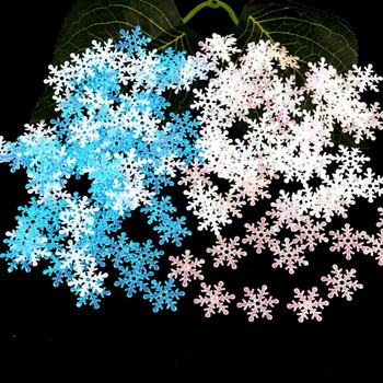 100pcs Τεχνητή διακόσμηση με νιφάδες χιονιού Χριστουγεννιάτικα στολίδια Χριστουγεννιάτικες νιφάδες χιονιού Κομφετί Χριστουγεννιάτικα στολίδια