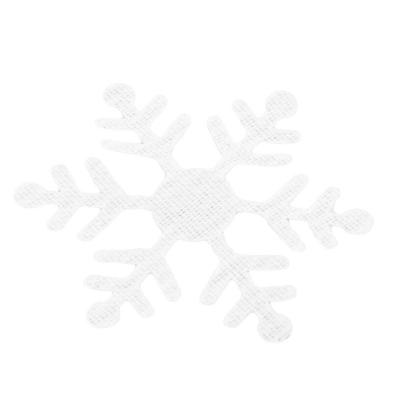 2 Cm Tampoane din pâslă de lână fulg de zăpadă de Crăciun pentru petrecere petice albe nețesute, aplicații, autocolant de perete pentru album, jucărie, bricolaj