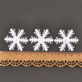 100 τμχ Χριστουγεννιάτικες Τεχνητές νιφάδες χιονιού τσόχα απλικέ για χειροτεχνίες λευκώματος DIY Διακόσμηση Χριστουγεννιάτικου Δέντρου Πρωτοχρονιάτικα αξεσουάρ c3376