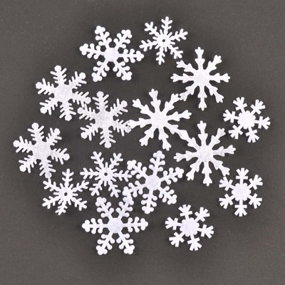 100 de bucăți de Crăciun Artificial Fulgi de Zăpadă din pâslă Aplicații pentru DIY Scrapbook Artizanat Pom de Crăciun Decor pentru petreceri Accesorii de Anul Nou c3376