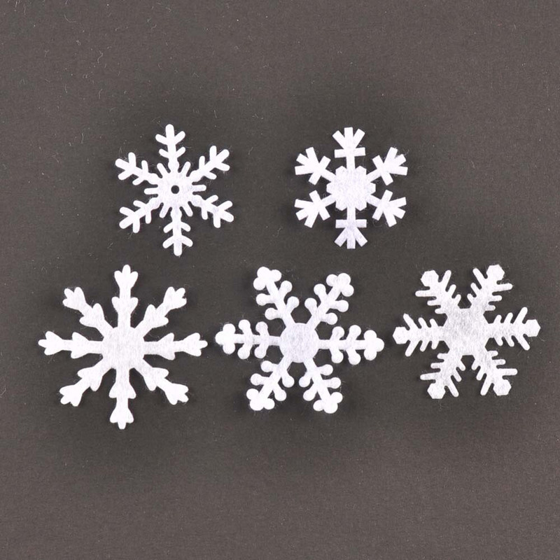 100 de bucăți de Crăciun Artificial Fulgi de Zăpadă din pâslă Aplicații pentru DIY Scrapbook Artizanat Pom de Crăciun Decor pentru petreceri Accesorii de Anul Nou c3376