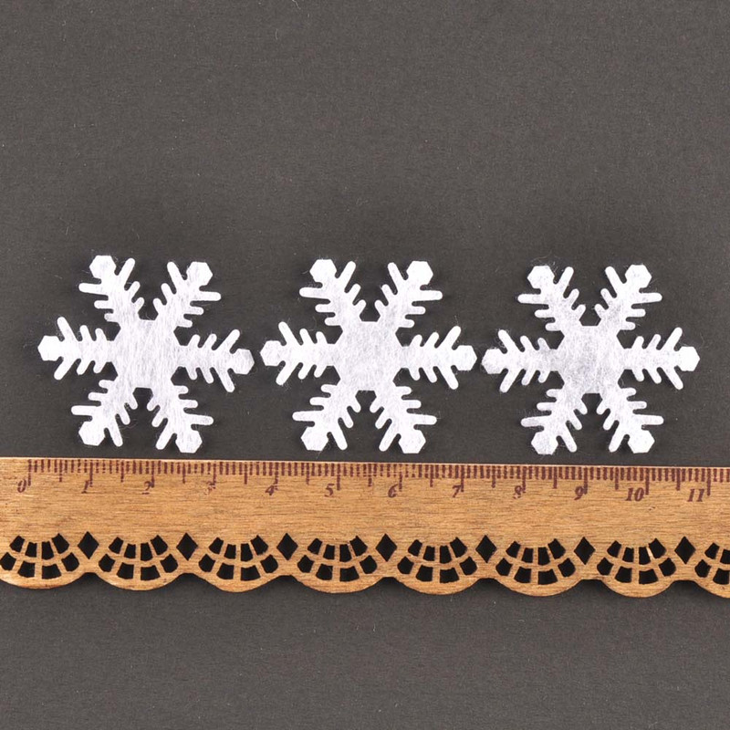 100 de bucăți de Crăciun Artificial Fulgi de Zăpadă din pâslă Aplicații pentru DIY Scrapbook Artizanat Pom de Crăciun Decor pentru petreceri Accesorii de Anul Nou c3376