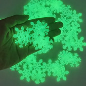 50 tk jõulude helendav lumehelbe seinakleebis pimedas helendav fluorestseeruv lumehelves koju uusaasta jõulupeo seinakleebis
