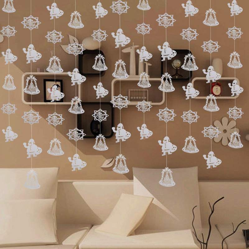 36 komada izdubljenih stropnih ukrasa Djeda Mraza snježne pahuljice sa 6 kom uzica od 1,5 M za novogodišnje vjenčanje