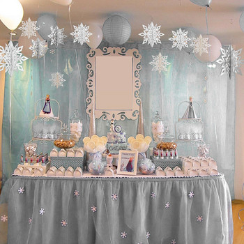 3d изкуствени снежинки Хартиен гирлянд Фестивални парти консумативи Коледна украса за дома Сватба Рожден ден J8z8