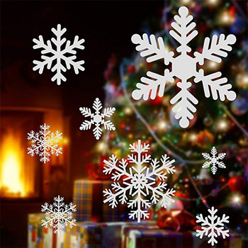 27бр. Коледни стикери със снежинки Стъклени прозорци Детска стая Стикер за коледна декорация на стена Коледно домашно парти Новогодишни консумативи