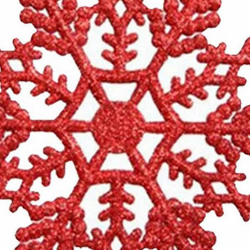12 τμχ Πλαστικά Χριστουγεννιάτικα Χριστουγεννιάτικα στολίδια με νιφάδα χιονιού Μικροσκοπική απαστράπτουσα παγιέτα γκλίτερ χιόνι σε ντεκόρ γάμου με κορδόνια