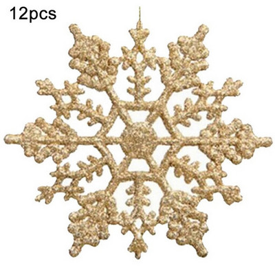 12 τμχ Πλαστικά Χριστουγεννιάτικα Χριστουγεννιάτικα στολίδια με νιφάδα χιονιού Μικροσκοπική απαστράπτουσα παγιέτα γκλίτερ χιόνι σε ντεκόρ γάμου με κορδόνια