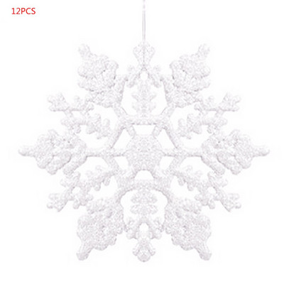 12 τμχ Πλαστικά Χριστουγεννιάτικα Χριστουγεννιάτικα στολίδια με νιφάδα χιονιού Μικροσκοπική απαστράπτουσα παγιέτα γκλίτερ χιόνι σε ντεκόρ γάμου με κορδόνια