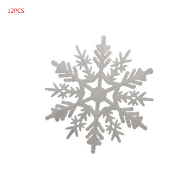 12 τμχ Πλαστικά Χριστουγεννιάτικα Χριστουγεννιάτικα στολίδια με νιφάδα χιονιού Μικροσκοπική απαστράπτουσα παγιέτα γκλίτερ χιόνι σε ντεκόρ γάμου με κορδόνια