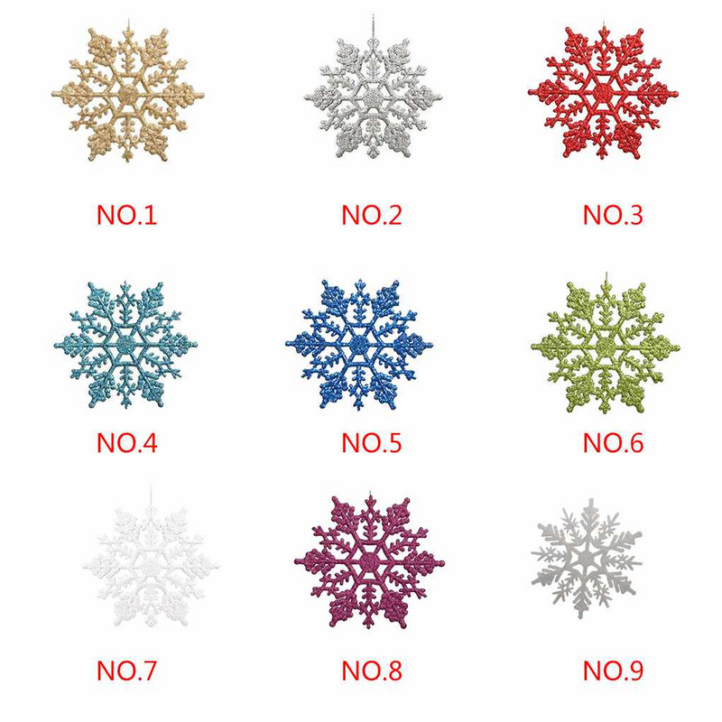 12 τμχ Πλαστικά Χριστουγεννιάτικα Χριστουγεννιάτικα στολίδια με νιφάδα χιονιού Μικροσκοπική απαστράπτουσα παγιέτα γκλίτερ χιόνι σε ντεκόρ γάμου με κορδόνια