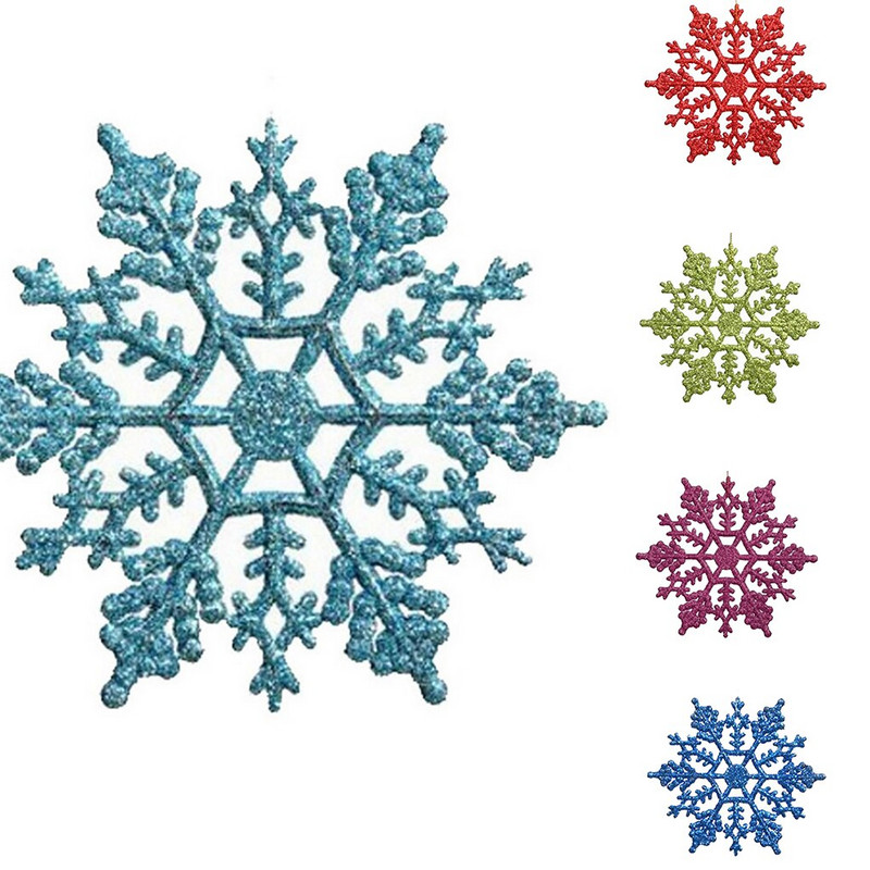 12 τμχ Πλαστικά Χριστουγεννιάτικα Χριστουγεννιάτικα στολίδια με νιφάδα χιονιού Μικροσκοπική απαστράπτουσα παγιέτα γκλίτερ χιόνι σε ντεκόρ γάμου με κορδόνια