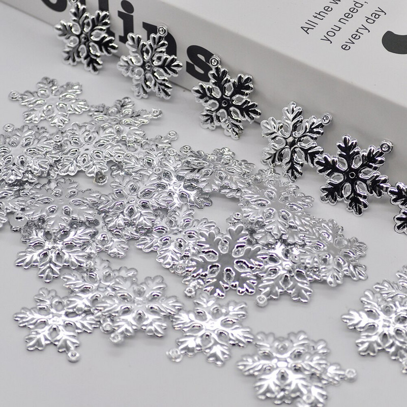 24PCS Srebrne pahuljice Dekoracije Božićne male naljepnice Veleprodaja Svadbeni pribor Božićni ukrasi Opremanje doma