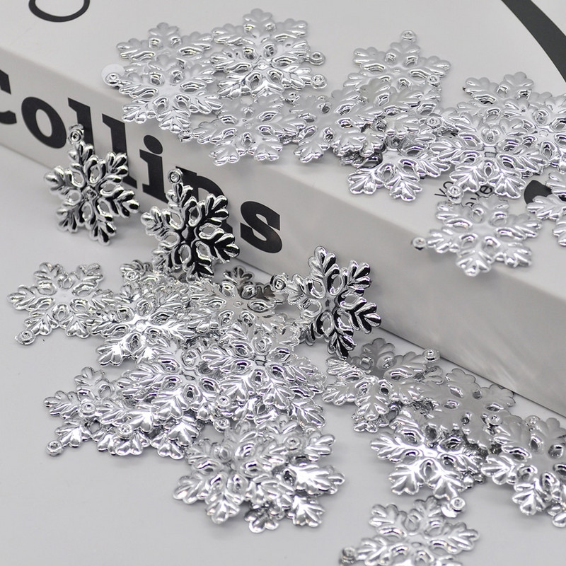 24PCS Srebrne pahuljice Dekoracije Božićne male naljepnice Veleprodaja Svadbeni pribor Božićni ukrasi Opremanje doma