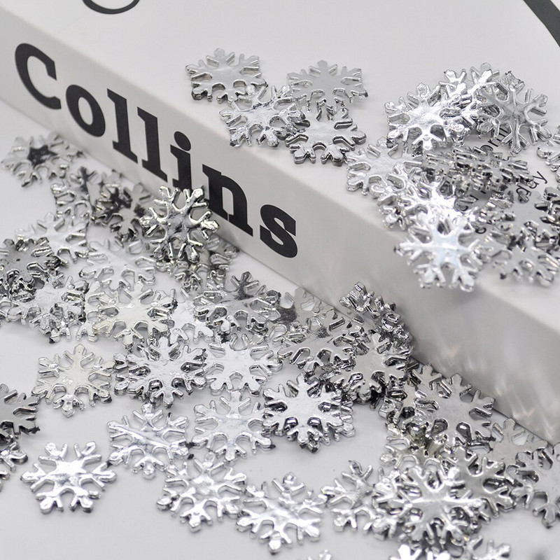 24PCS Srebrne pahuljice Dekoracije Božićne male naljepnice Veleprodaja Svadbeni pribor Božićni ukrasi Opremanje doma