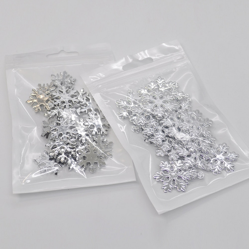 24PCS Srebrne pahuljice Dekoracije Božićne male naljepnice Veleprodaja Svadbeni pribor Božićni ukrasi Opremanje doma
