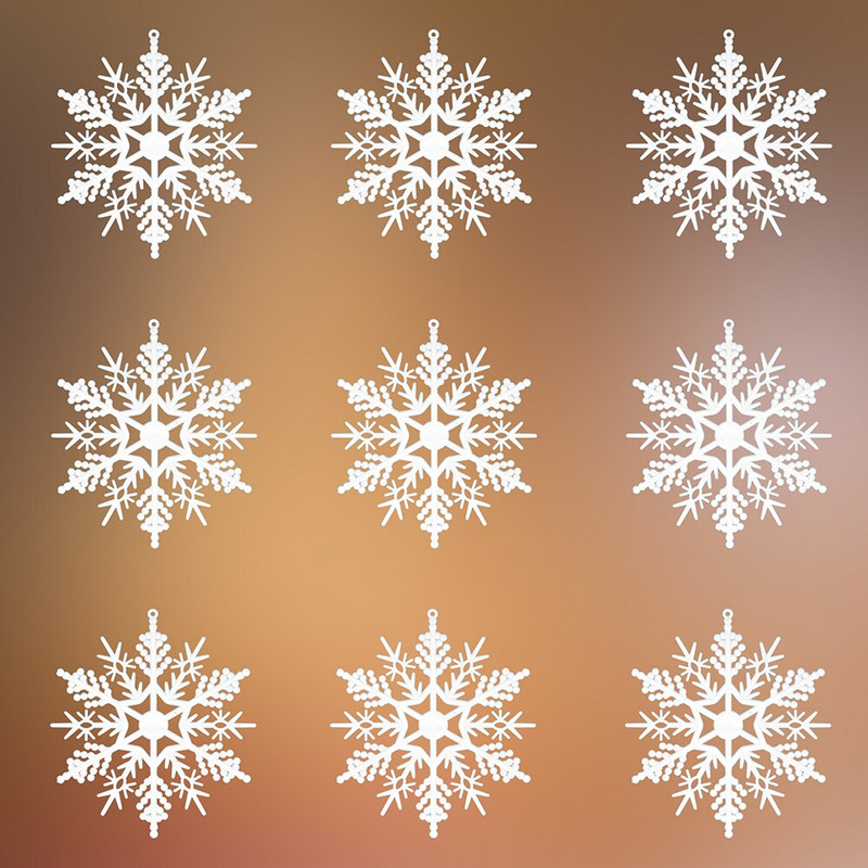 Multi-spec segakujuline plastikust valge lumehelves jõuluehted Jõuluripats Uusaasta pere jõuluehted