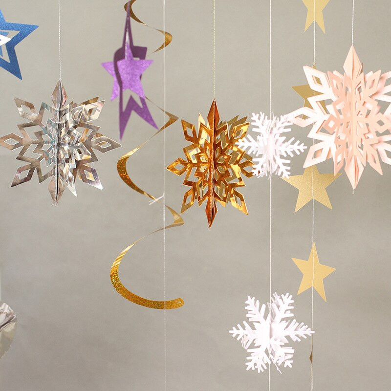 Ornamente tridimensionale cu fulgi de zăpadă de Crăciun Ornamente pentru fereastră pentru grădiniță Centrul comercial Aspectul scenei de ghirlande