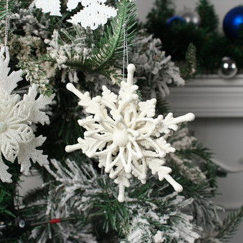 3 бр./компл. Коледни орнаменти със снежинки Пластмасови зимни декорации Wonderland Коледно дърво Висящи декорации със снежинки