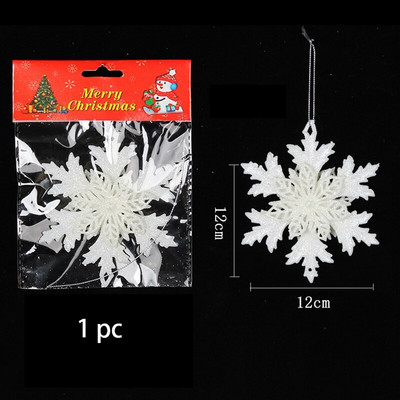3Pcs/Set Božićni ukrasi u obliku pahuljica Plastični zimski ukrasi Wonderland Božićno drvce Viseći ukrasi u obliku pahuljica