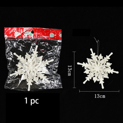 3Pcs/Set Božićni ukrasi u obliku pahuljica Plastični zimski ukrasi Wonderland Božićno drvce Viseći ukrasi u obliku pahuljica