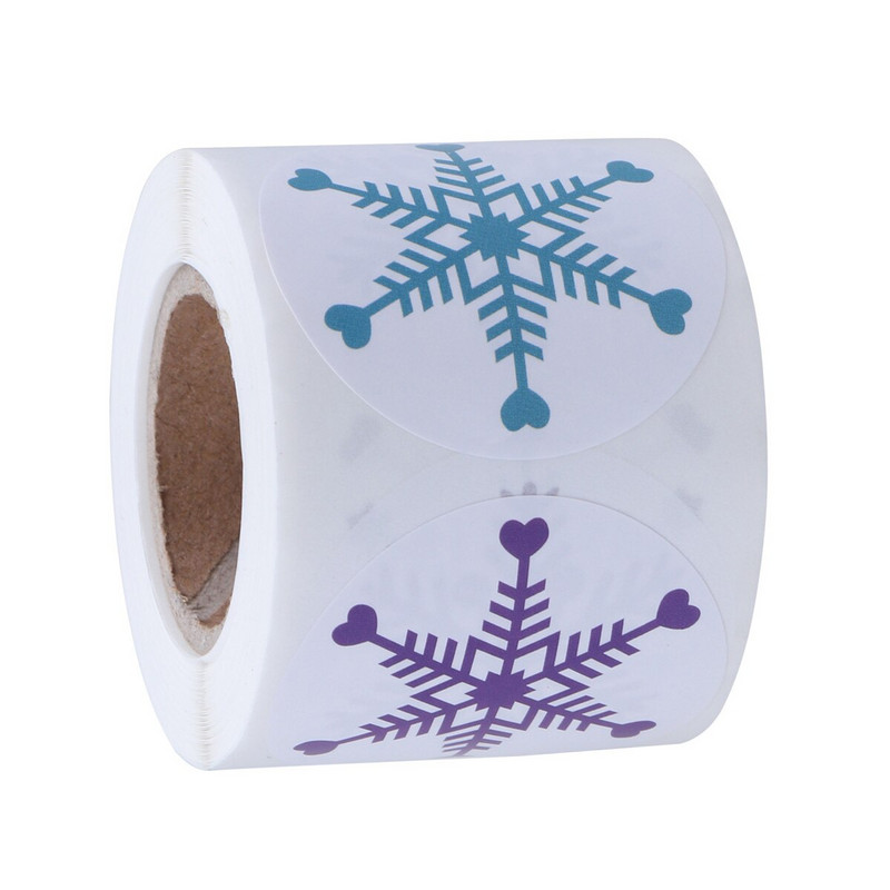 2 αυτοκόλλητα σε ρολό Χριστουγεννιάτικη πάστα νιφάδας χιονιού σφραγιστικό αυτοκόλλητο για χειροτεχνίες με δώρα