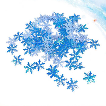 Χιονονιφάδες Διακοσμήσεις Πάρτι Winterdecor Glitter Iridescent Blue Christmas Wonderland Υφασμάτινα Τραπέζια Συσκευασία Ντους Χειροτεχνία Χιόνι