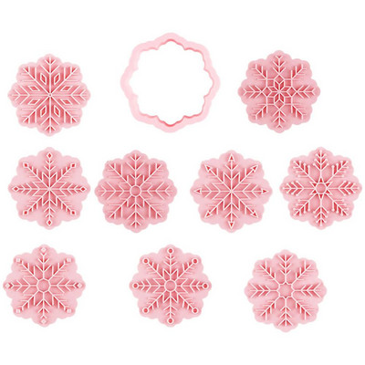 3D kalup za božićne kolačiće pahuljice | 9 komada božićnih kalupa za pečenje kolačića u obliku snježne pahulje, različitih oblika, potrepština za zabavu