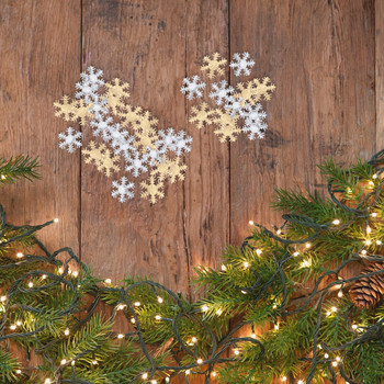 Χριστουγεννιάτικο Τραπέζι Partysnowflake Γιορτινά Scatter Διακόσμηση Glitter Supplies Χαρτί γάμου Snowflakes Winter Scatters