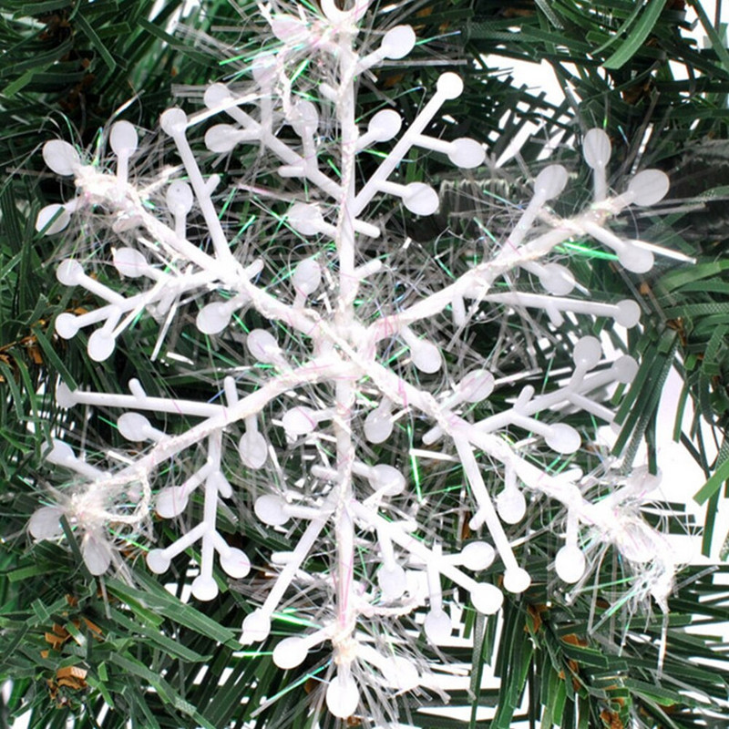 30 tk. jõulude lumehelbe kaunistus kodu jaoks valge plastikust jõululumehelbepuu sünnikaunistus 6-22cm