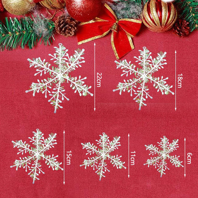 30 tk. jõulude lumehelbe kaunistus kodu jaoks valge plastikust jõululumehelbepuu sünnikaunistus 6-22cm