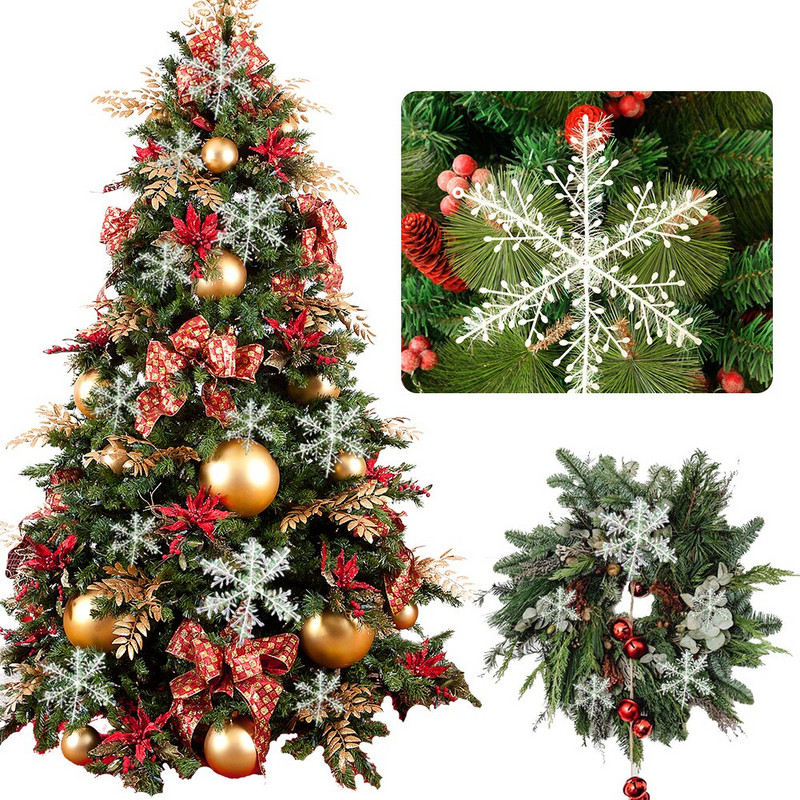 30 tk. jõulude lumehelbe kaunistus kodu jaoks valge plastikust jõululumehelbepuu sünnikaunistus 6-22cm