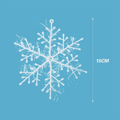 30 tk. jõulude lumehelbe kaunistus kodu jaoks valge plastikust jõululumehelbepuu sünnikaunistus