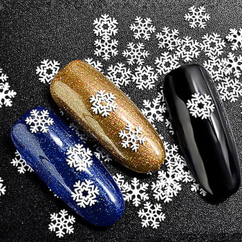 1 κουτί γυαλιστερές μικτές πολύχρωμες πούλιες με νιφάδες χιονιού 3D DIY Χειροποίητο Χειροποίητο Διακόσμηση Χιονιού Χαρτί με λεπτές φέτες Χριστουγεννιάτικη διακόσμηση για νύχια