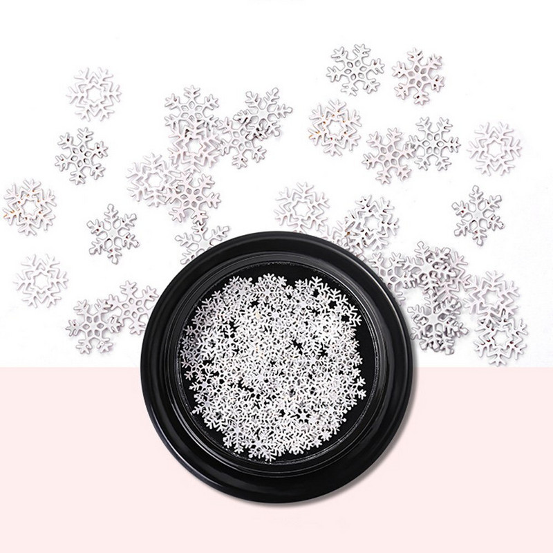 1 cutie strălucitoare amestecate colorate fulgi de zăpadă paiete 3D DIY handmade decorare petrecere hârtie zăpadă felie subțire decal pentru unghii decor de Crăciun