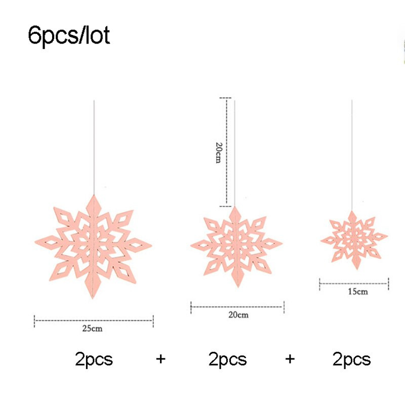 6 τμχ Τρισδιάστατες νιφάδες χιονιού Χάρτινες γιρλάντες Στολίδι Χριστουγεννιάτικη διακόσμηση σπιτιού για πάρτι γενεθλίων γάμου Κρεμαστές προμήθειες χιονιού