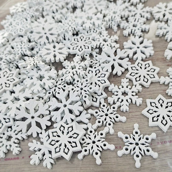 DIY Craft Κρεμαστά στολίδια για πάρτι Scrapbooking για Χριστουγεννιάτικη Ξύλινη χριστουγεννιάτικη διακόσμηση με νιφάδες χιονιού