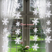 Autocolante de perete cu ghirlande de fulgi de nea de Craciun Decoratiuni pentru pomul de Craciun Ornamente pentru casa Anul Nou Iarna Accesorii pentru petreceri